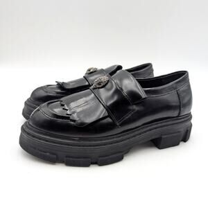 Kurt Geiger London Bird Eagle Loafer Shoes Women's Slip-On Black Size US7 EU37